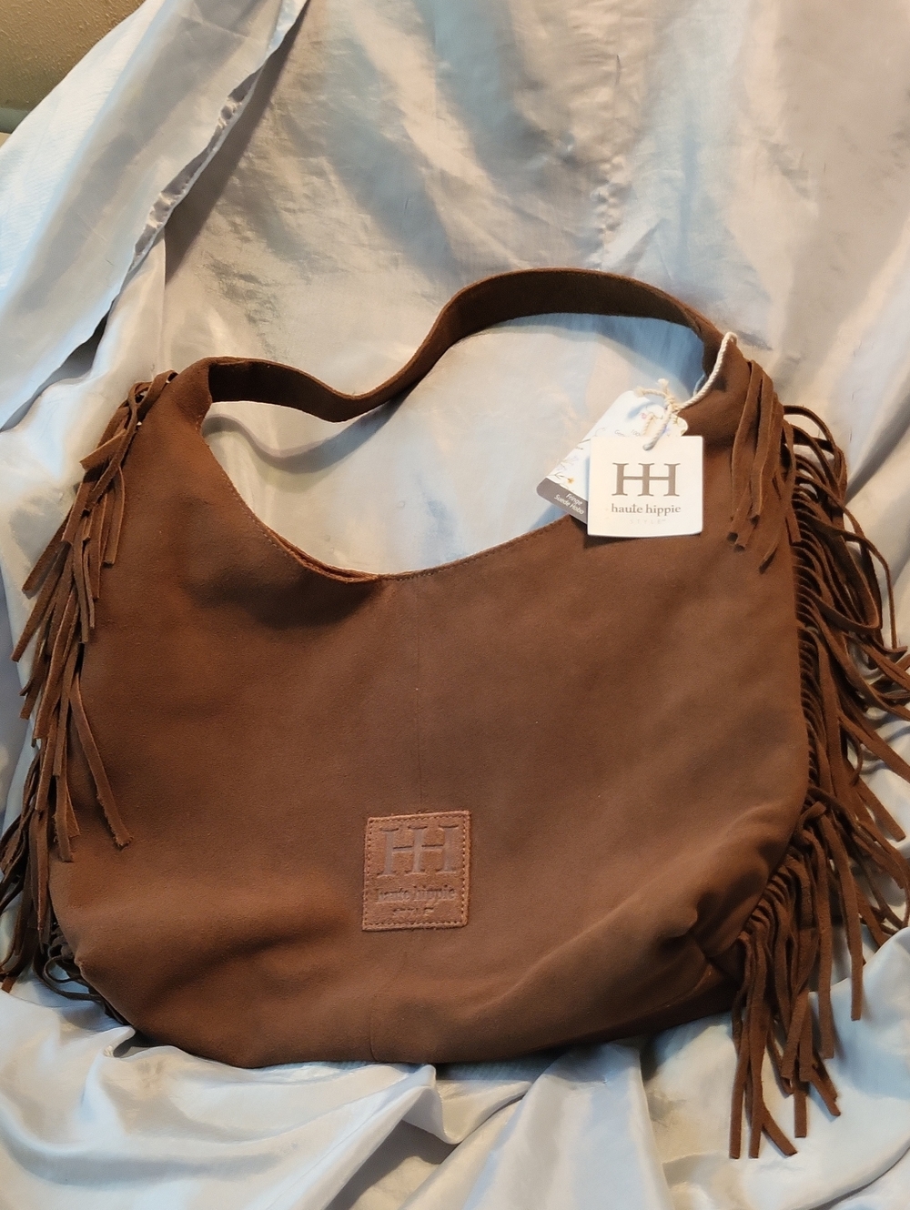 Haute Hippie Brown Suede Fringe Shoulder Hobo